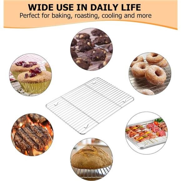 TeamFar Baking Sheet with Rack Set, Stainless Steel Cookie Sheet Baking Pans - Picture 6 of 7